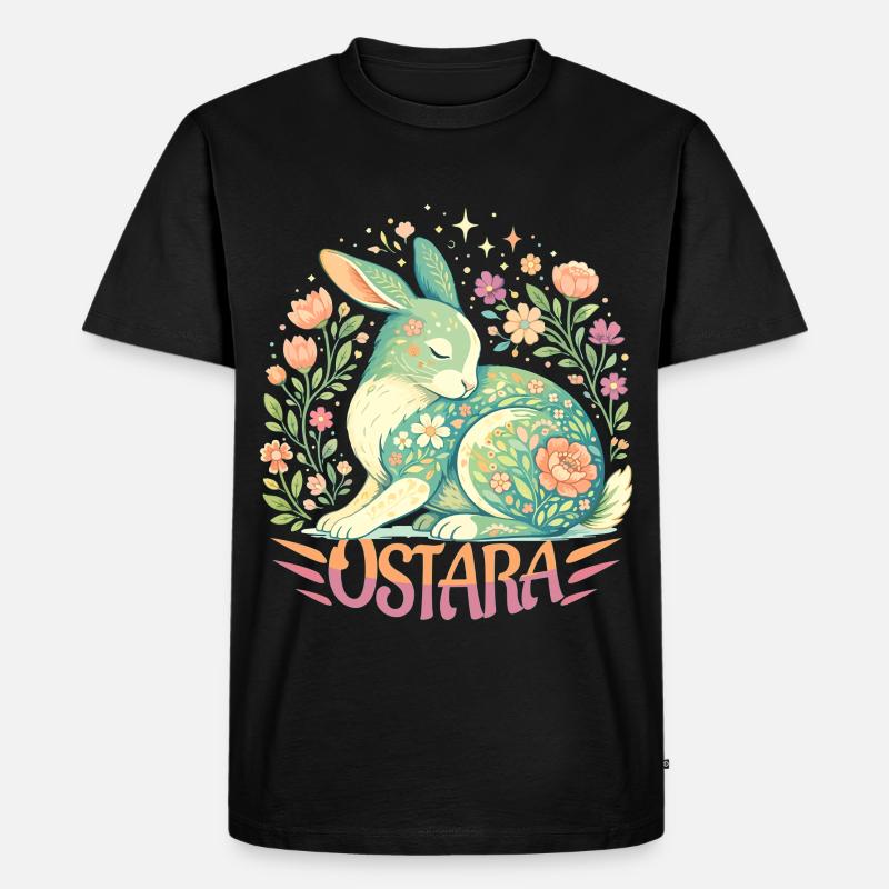 Ostara siunaa hyvää pääsiäistä Ostara Rabbit - Premium luomulaatuinen miesten t-paita - musta