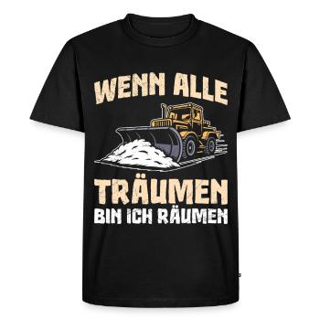 Déneige QUAND TOUT LE MONDE RÊVE JE DÉGAGE - T-shirt Premium bio Homme - noir - Devant - Nico (187cm)