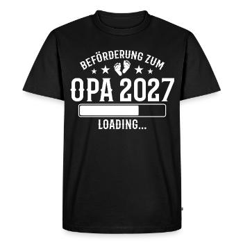 Annonce de grossesse de grand-père en 2027 - T-shirt Premium bio Homme - noir - Devant - Nico (187cm)