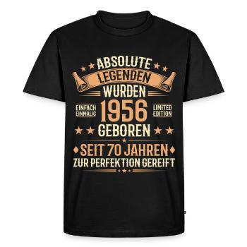 70th Birthday 1956 Legend Vintage Gift - Men's Premium Organic T-Shirt - black - Front - Nico (187cm)
