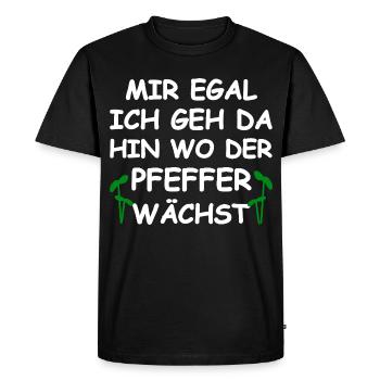 Là où le poivre pousse un drôle de dicton - T-shirt Premium bio Homme - noir - Devant - Nico (187cm)