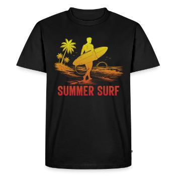 Enjoy the Summer Summer Surf In Blue Paradise - Men's Premium Organic T-Shirt - black - Front - Nico (187cm)