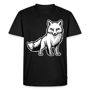 Renard Polaire Arctique Blanc Logo Animal Nature - T-shirt Premium bio Homme - noir - Devant - Nico (187cm)