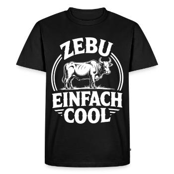 Zebu Simply Cool Circle Logo - Men's Premium Organic T-Shirt - black - Front - Nico (187cm)