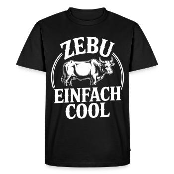Zebu Simply Cool Logo - Men's Premium Organic T-Shirt - black - Front - Nico (187cm)