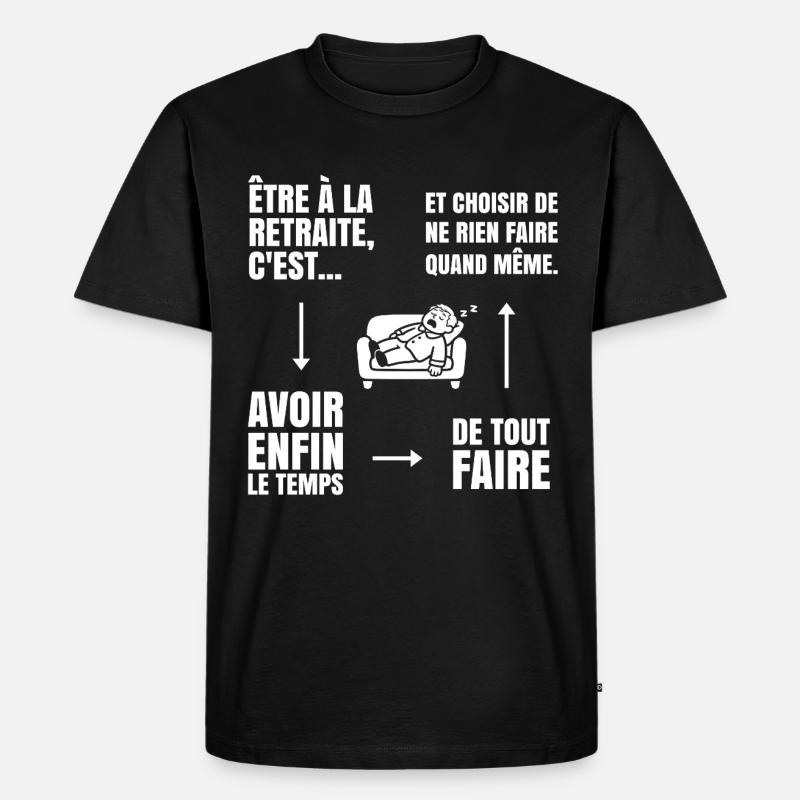 Die Kunst des Nichtstuns (weißer Text) - Männer Premium Bio T-Shirt - Schwarz