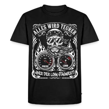 Tout devient plus cher, mais les salaires stagnent - T-shirt Premium bio Homme - noir - Devant - Nico (187cm)