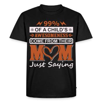 99 % de l’engouement enfant vient de la chemise de la mère - T-shirt Premium bio Homme - noir - Devant - Nico (187cm)