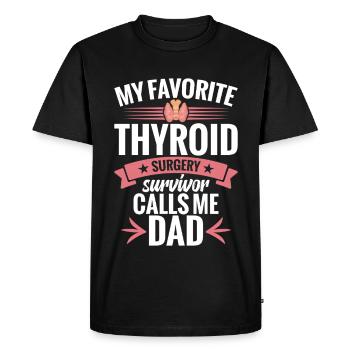  Post Thyroid Surgery Recovery Thyroid Removal - Men's Premium Organic T-Shirt - black - Front - Nico (187cm)