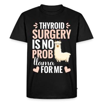  Thyroid Surgery Recovery Items Llama Fan Thyroid - Men's Premium Organic T-Shirt - black - Front - Nico (187cm)