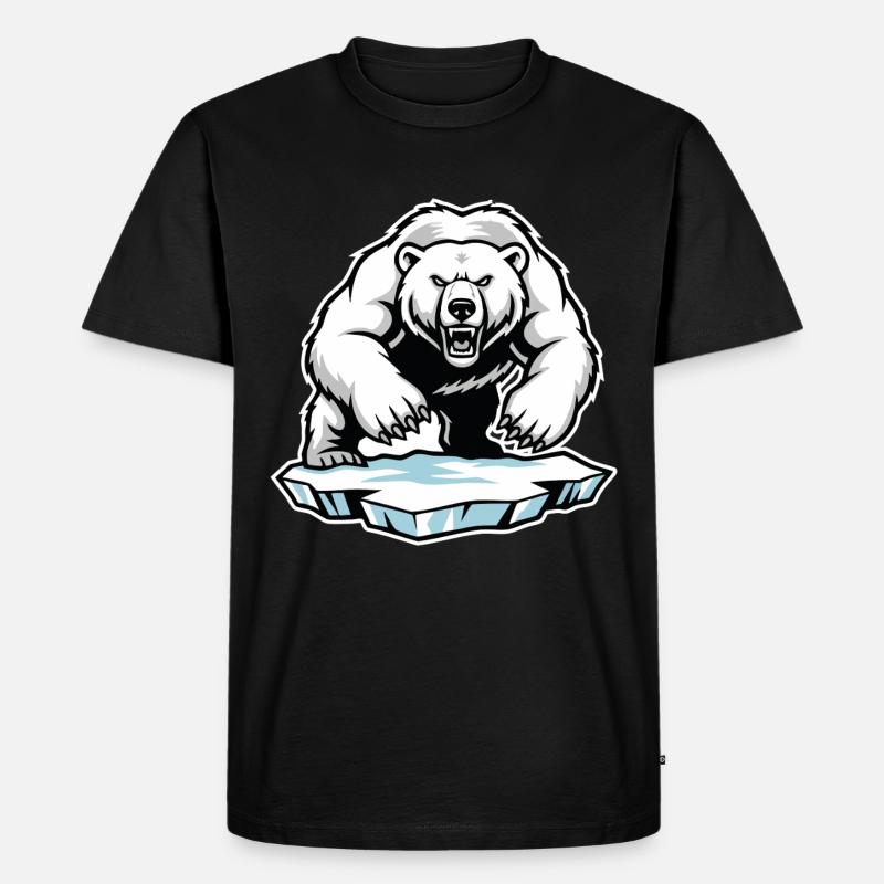 Arktischer Eisbär Maskottchen Maskottchen Bär - Männer Premium Bio T-Shirt - Schwarz