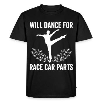 Will danser pour des pièces de voiture de course en disant - T-shirt Premium bio Homme - noir - Devant - Nico (187cm)