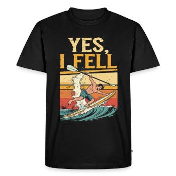 Stand Up Paddle Yes I Fell - T-shirt Premium bio Homme - noir - Devant - Nico (187cm)