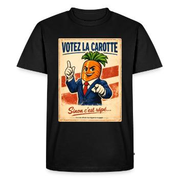 Vote the Carrot – Retro Vintage Political Humor - Men's Premium Organic T-Shirt - black - Front - Nico (187cm)