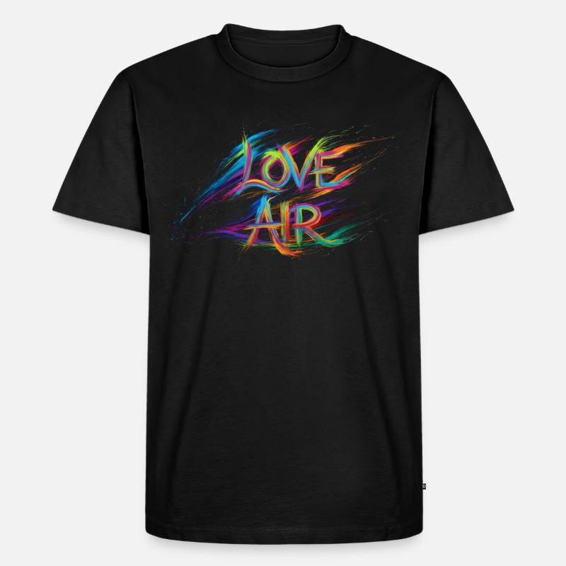 Farbenfrohe Liebesluft-Text-Gemälde - Männer Premium Bio T-Shirt - Schwarz