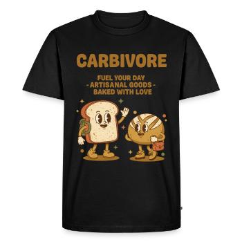 Pain au levain à la pâte Carbivore Alimente votre journée - T-shirt Premium bio Homme - noir - Devant - Nico (187cm)
