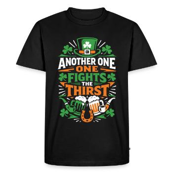 Another one fights the thirst | St Patrick's Day - Men's Premium Organic T-Shirt - black - Front - Nico (187cm)