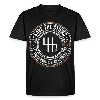 Motif de transmission manuelle Motif trois pédales Schéma de changement de vitesse - T-shirt Premium bio Homme - noir - Devant - Nico (187cm)