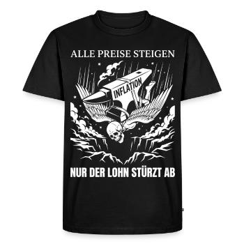 Toutes les prix augmentent L’enclume de l’inflation se déplace vers U - T-shirt Premium bio Homme - noir - Devant - Nico (187cm)