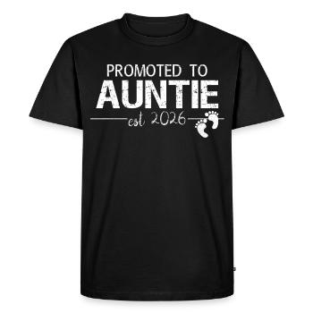 Promoted To Auntie 2026 New Aunt Gift - Men's Premium Organic T-Shirt - black - Front - Nico (187cm)
