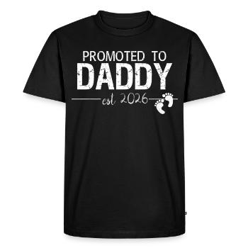 Promotion au rang de papa 2026 Cadeau pour un nouveau papa - T-shirt Premium bio Homme - noir - Devant - Nico (187cm)