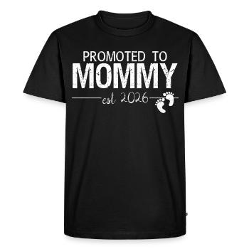 Promue Maman 2026 Cadeau de Nouvelle Maman - T-shirt Premium bio Homme - noir - Devant - Nico (187cm)