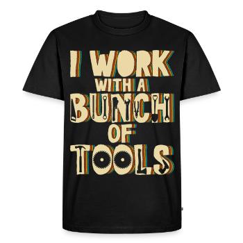 Funny Construction Worker Tools Humor Craftsman - Men's Premium Organic T-Shirt - black - Front - Nico (187cm)