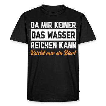 Since no one can give me water, beer is enough for me - Men's Premium Organic T-Shirt - black - Front - Nico (187cm)