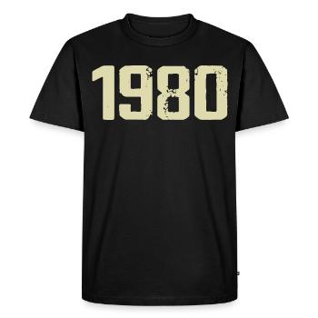 Jubilee 1980 - Men's Premium Organic T-Shirt - black - Front - Nico (187cm)
