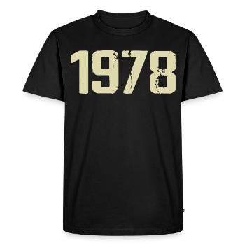 Jubilee 1978 - Men's Premium Organic T-Shirt - black - Front - Nico (187cm)