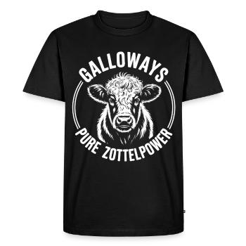 Galloway Beef Head - Men's Premium Organic T-Shirt - black - Front - Nico (187cm)
