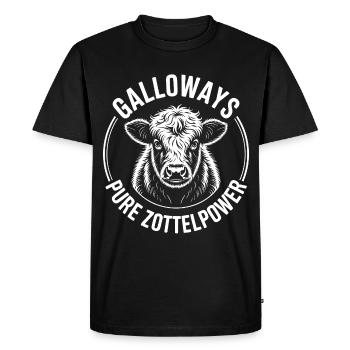 Galloway Beef Head - Men's Premium Organic T-Shirt - black - Front - Nico (187cm)