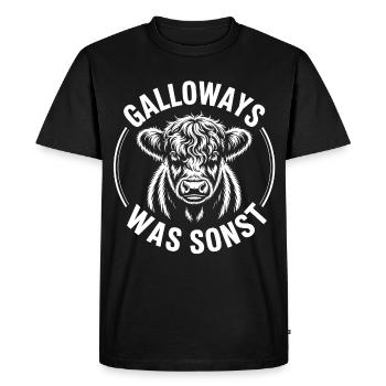 Galloway Beef Head - Men's Premium Organic T-Shirt - black - Front - Nico (187cm)
