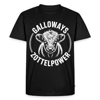 Galloway Beef Head - Men's Premium Organic T-Shirt - black - Front - Nico (187cm)