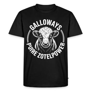 Galloway Beef Head - Men's Premium Organic T-Shirt - black - Front - Nico (187cm)