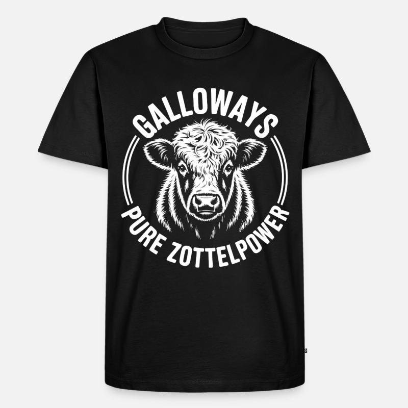Galloway Rind Kopf - Männer Premium Bio T-Shirt - Schwarz