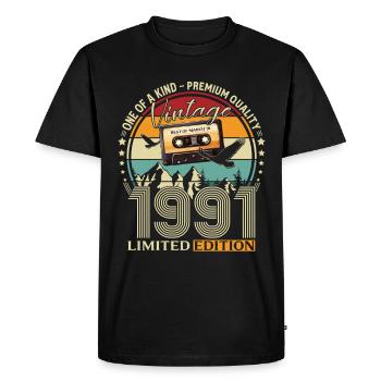 Cadeau du 35e anniversaire Mari Année Mars 1991 - T-shirt Premium bio Homme - noir - Devant - Nico (187cm)