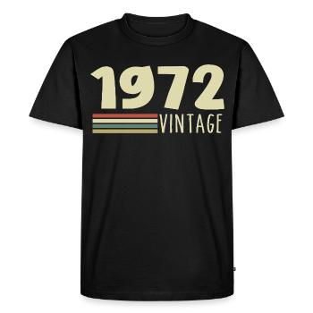 1972-Anniversaire-1972-retro-1972 - T-shirt Premium bio Homme - noir - Devant - Nico (187cm)