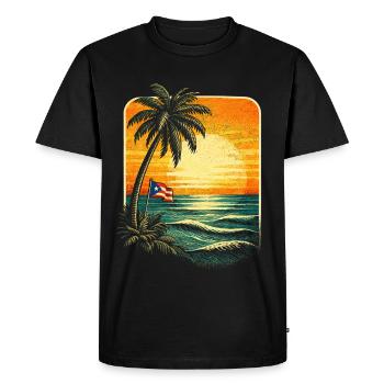 Porto Rico Boricua - T-shirt Premium bio Homme - noir - Devant - Nico (187cm)