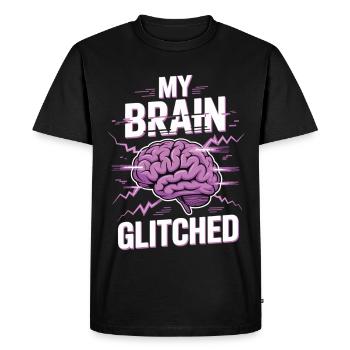T-shirt de nerd drôle : mon cerveau a buggé - T-shirt Premium bio Homme - noir - Devant - Nico (187cm)