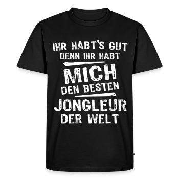 jongleur - T-shirt Premium bio Homme - noir - Devant - Nico (187cm)