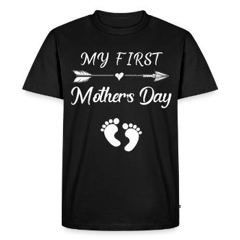 Ma première maman de la fête des mères à être chemise - T-shirt Premium bio Homme - noir - Devant - Nico (187cm)
