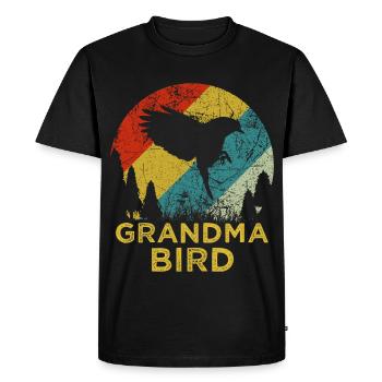 Mama Bird Retro 70s Mothers Day Shirt - Men's Premium Organic T-Shirt - black - Front - Nico (187cm)