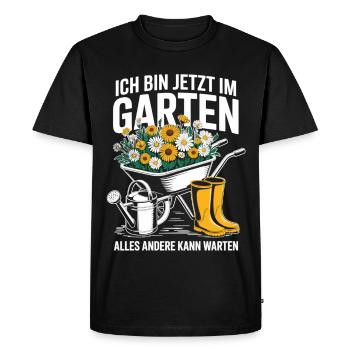 Chemise de jardinage Je suis dans le jardin maintenant - T-shirt Premium bio Homme - noir - Devant - Nico (187cm)