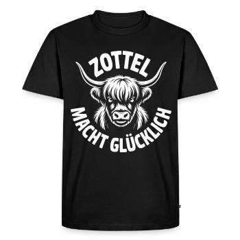 Highlands Shaggy Makes You Happy - Men's Premium Organic T-Shirt - black - Front - Nico (187cm)