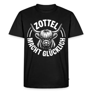 Le bétail des Highlands Highlands poilu te rend heureux - T-shirt Premium bio Homme - noir - Devant - Nico (187cm)