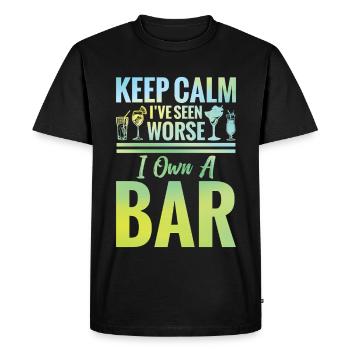 Propriétaire de bar Mixologue Passionné de bar Propriétaire de pub - T-shirt Premium bio Homme - noir - Devant - Nico (187cm)