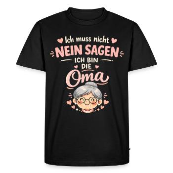 Mamie, je n’ai pas besoin de dire non, drôle - T-shirt Premium bio Homme - noir - Devant - Nico (187cm)