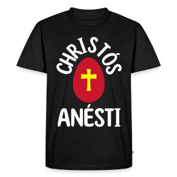 Christos Anesti Œuf de Pâques grec Joyeuses Pâques - T-shirt Premium bio Homme - noir - Devant - Nico (187cm)
