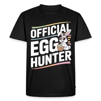 Humour officiel du lapin de Pâques du chasseur d’œufs - T-shirt Premium bio Homme - noir - Devant - Nico (187cm)